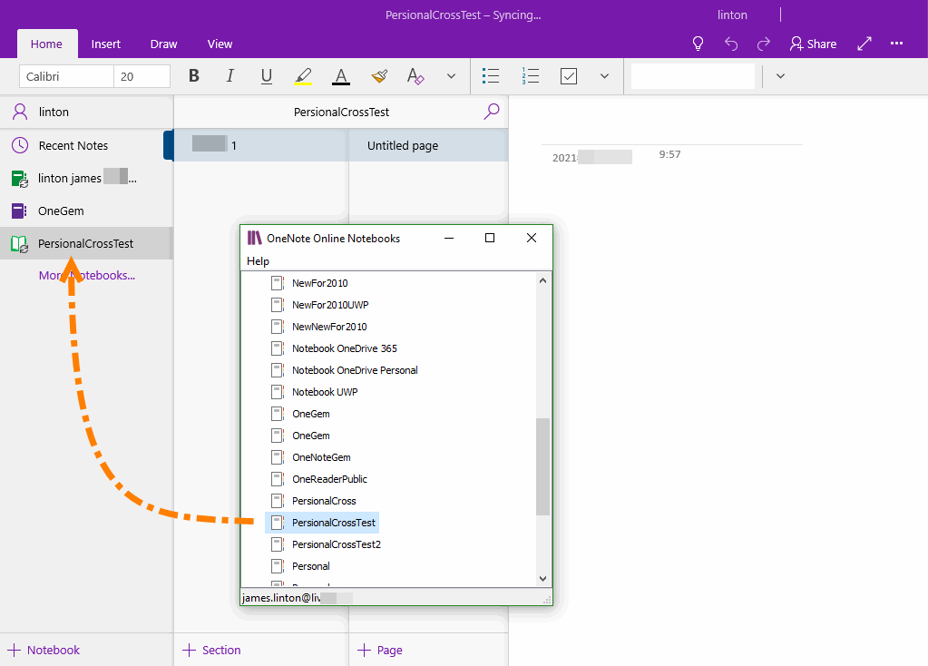 Open Shared Notebook in OneNote for Win10
