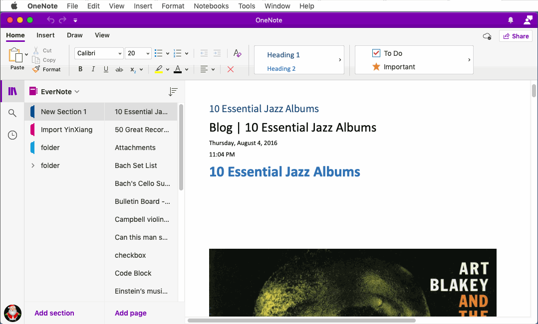 Sync and View Imported Pages in OneNote for Mac