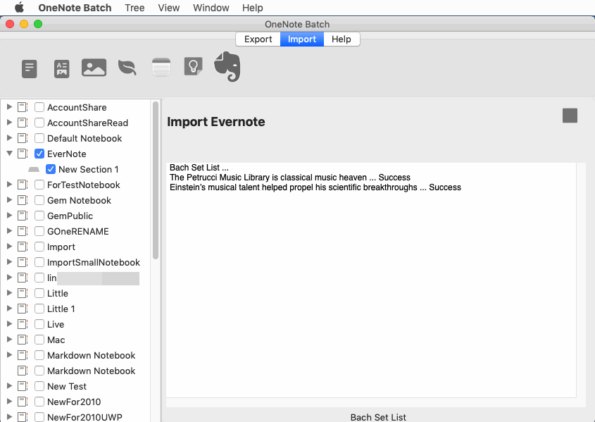 OneNote Batch is Being Imported