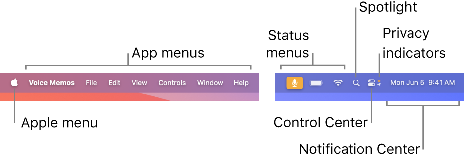 Mac menu bar names