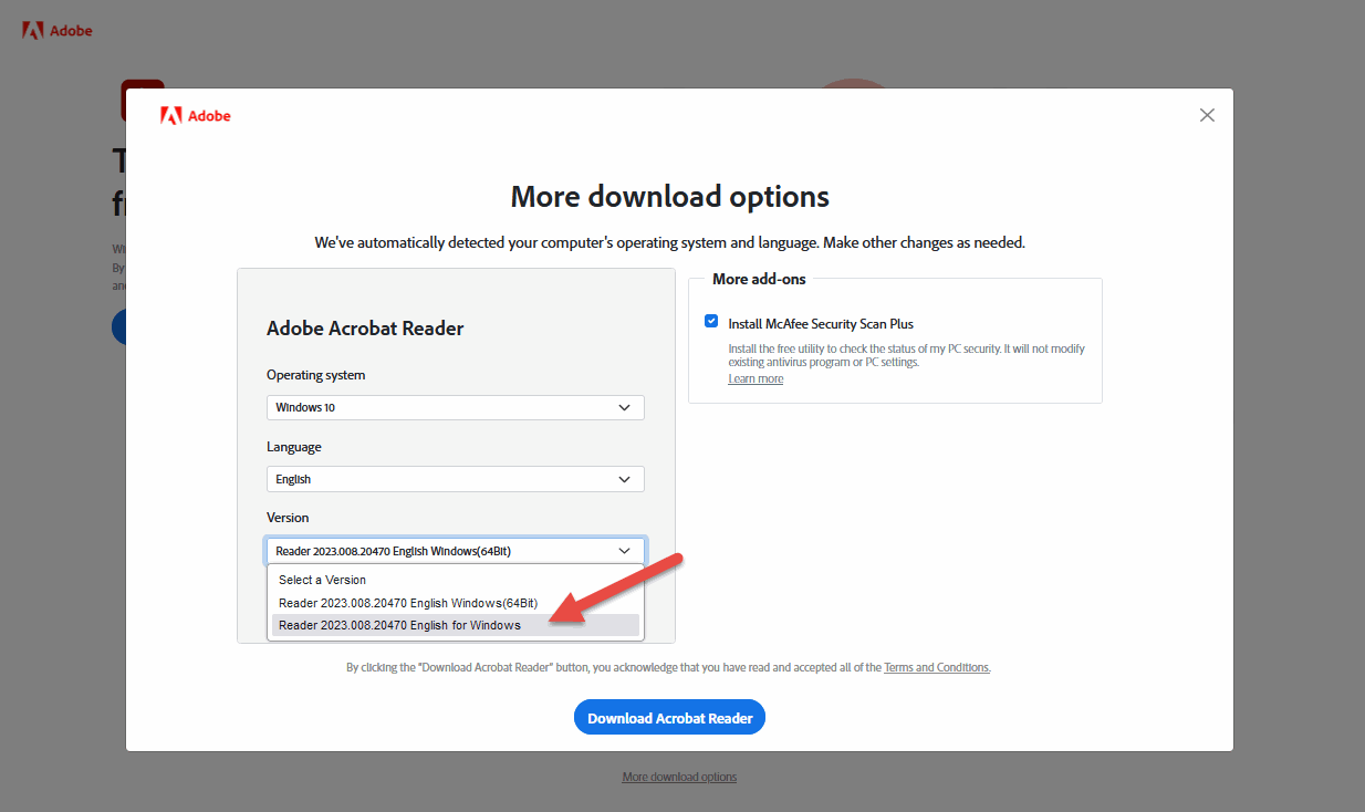 download adobe acrobat reader dc 32 bit