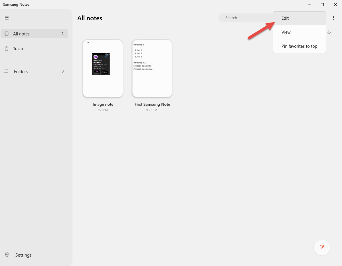 Click “Edit” Menu