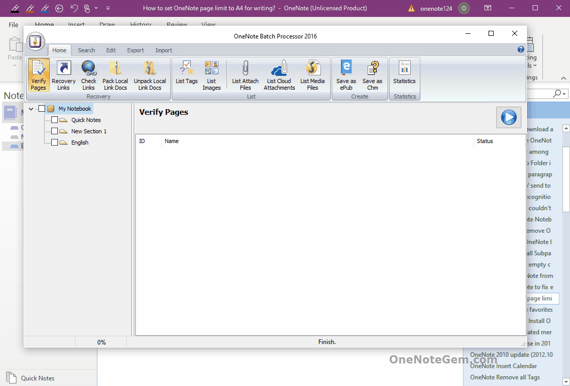 Use the OneNote Batch regular expression to find paragraphs in OneNote.