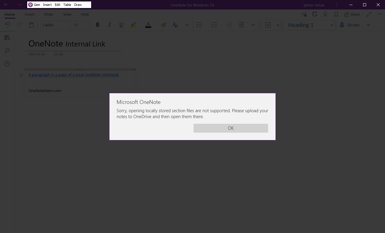 Click on this local internal link and report an error