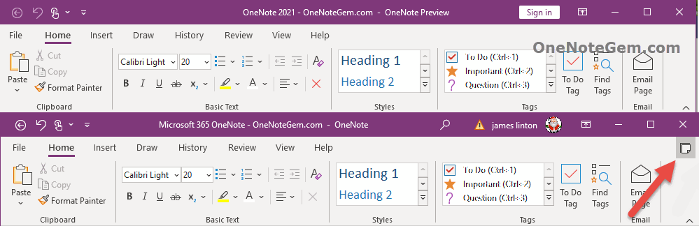OneNote 2021 does not have Feed feature.