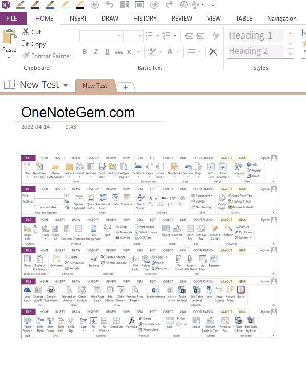 Mouse Action Office OneNote Right-click Menu