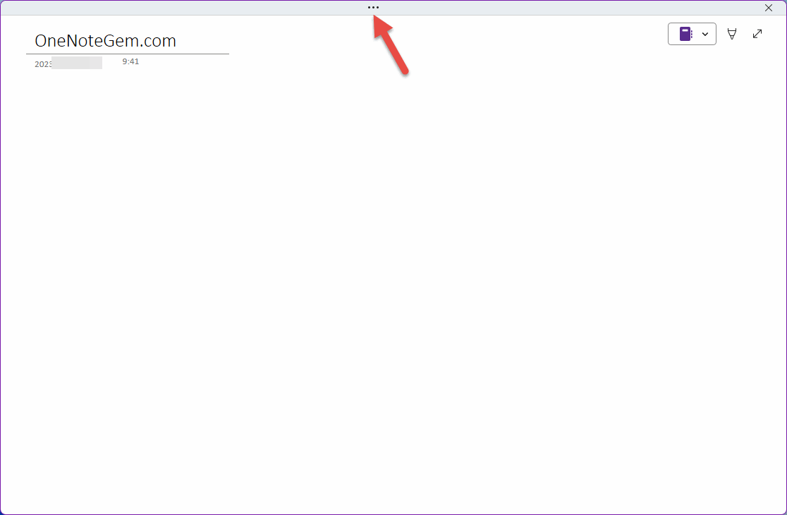 Tree dots in OneNote full view