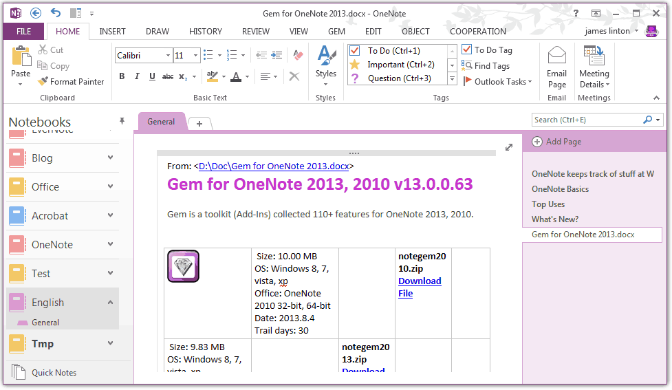 After Bring to OneNote