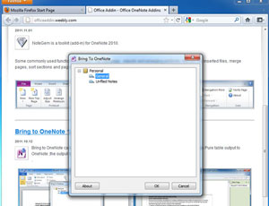 Firefox Send to OneNote