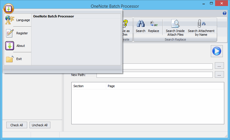 OneNote Batch - File Tab